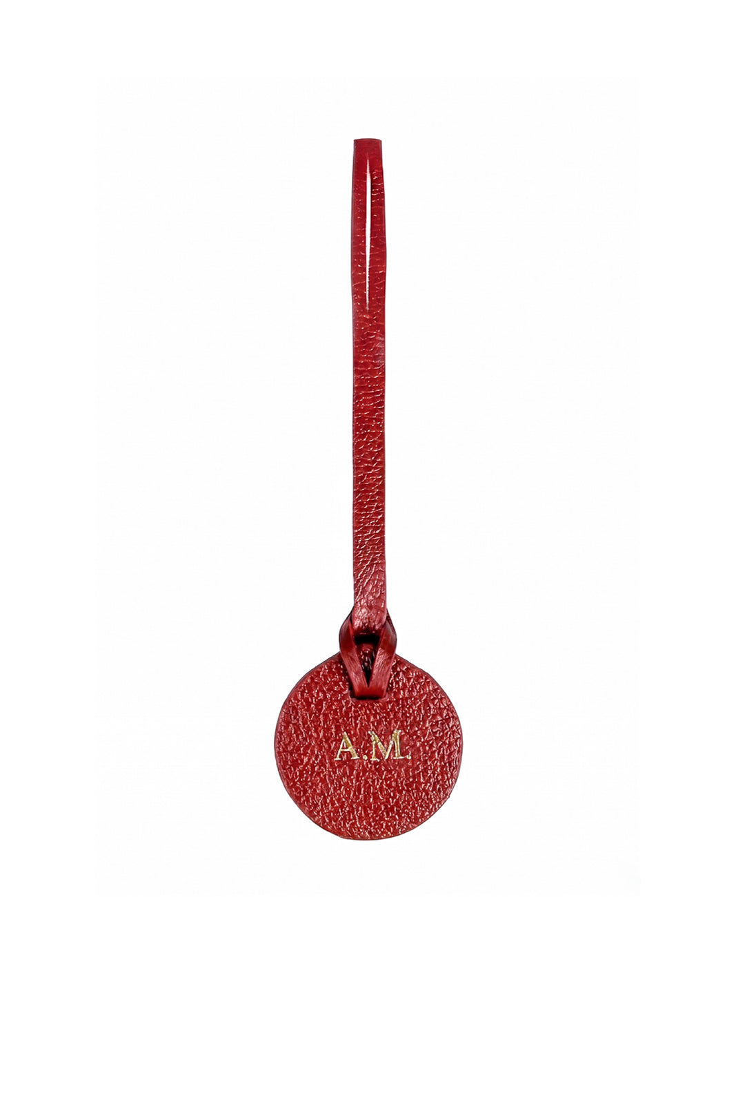 Tag de couro liso redonda personalizada