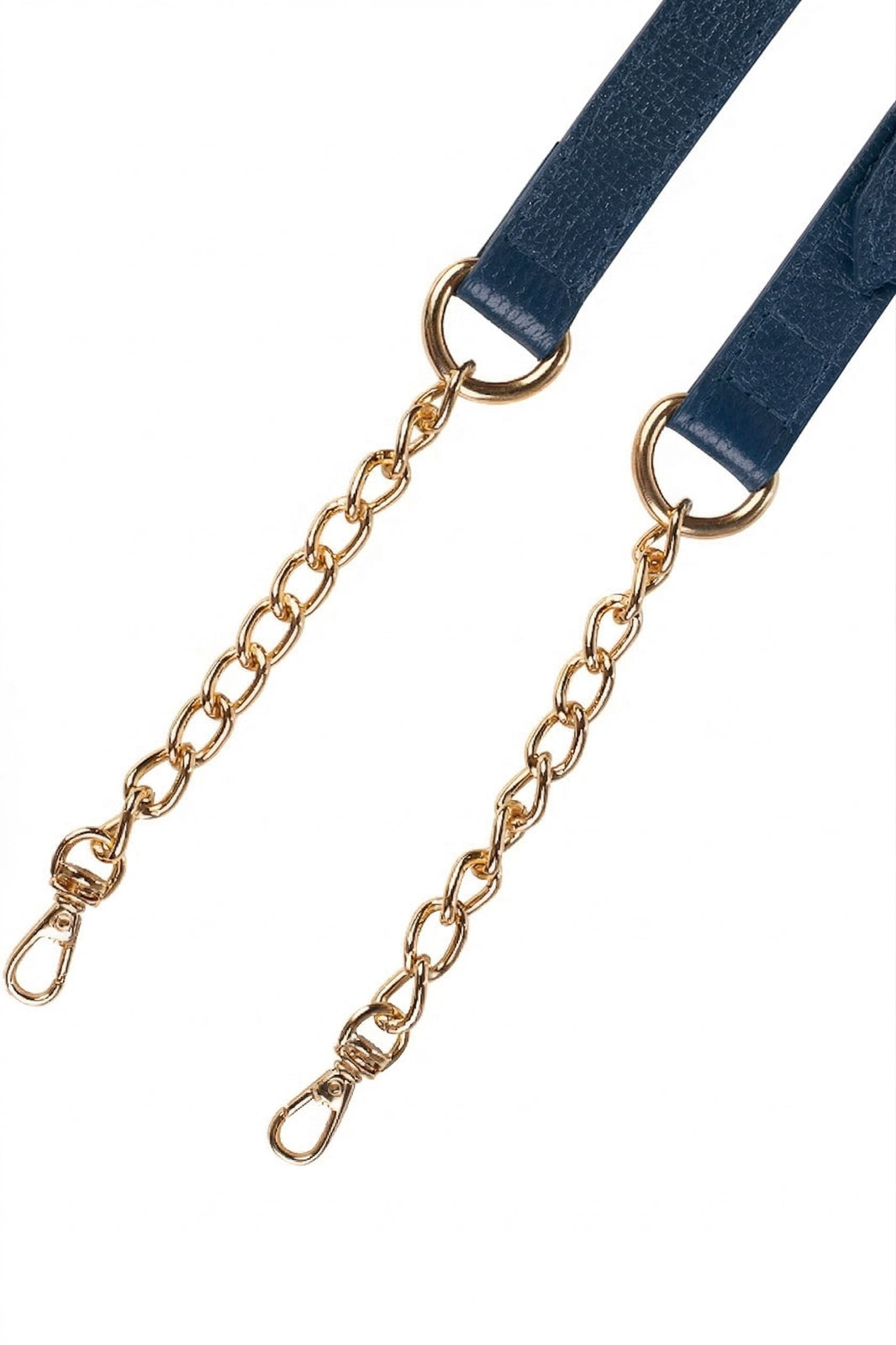 Alça de couro com corrente e regulagem de fivela