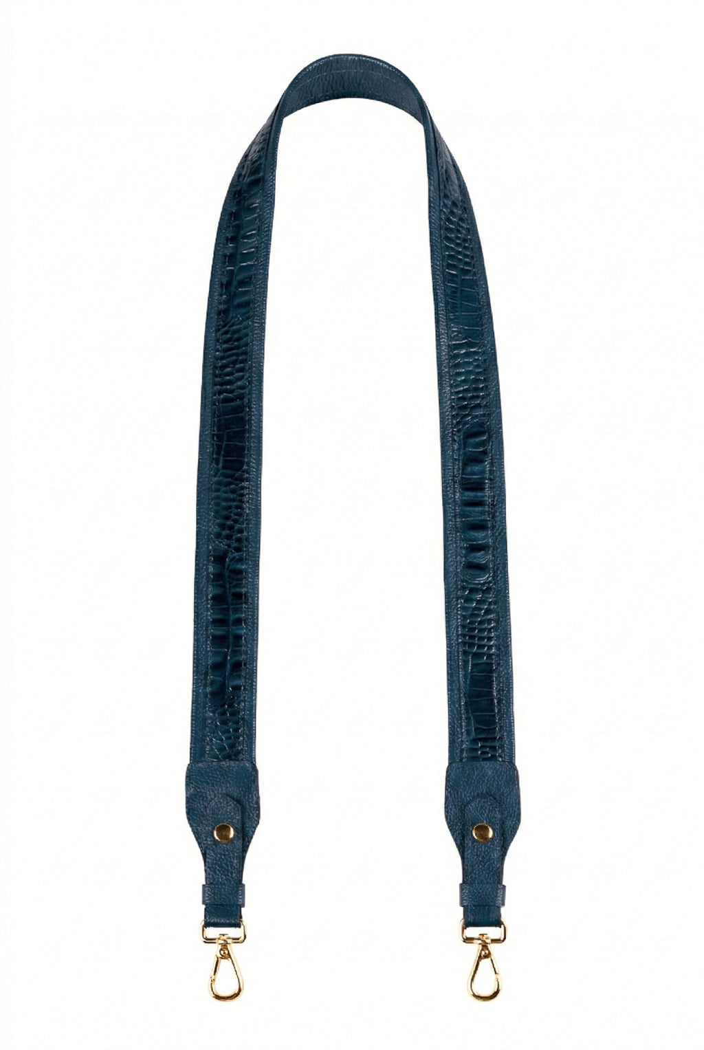 Alça de ombro larga em couro croco