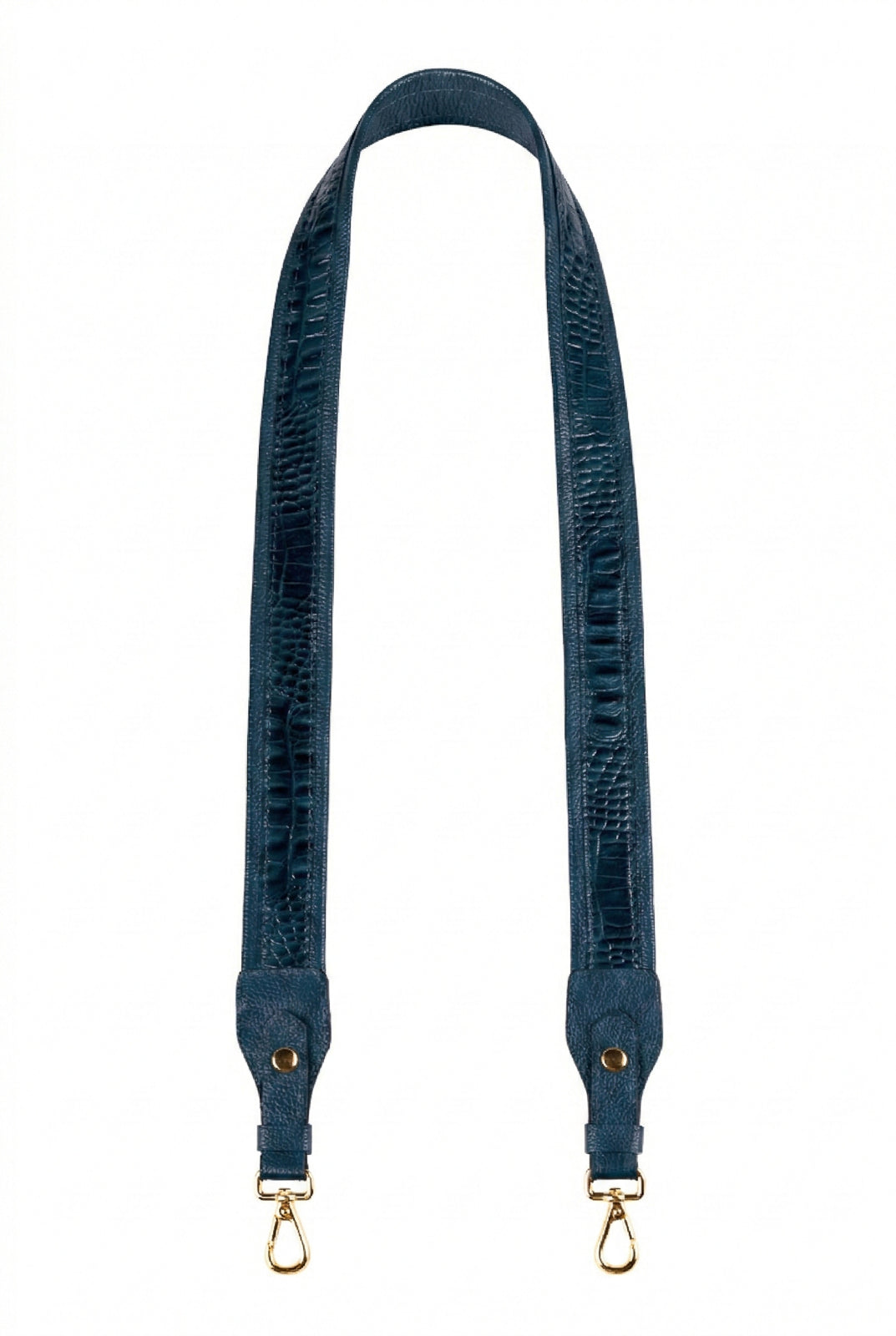 Alça de ombro larga em couro croco
