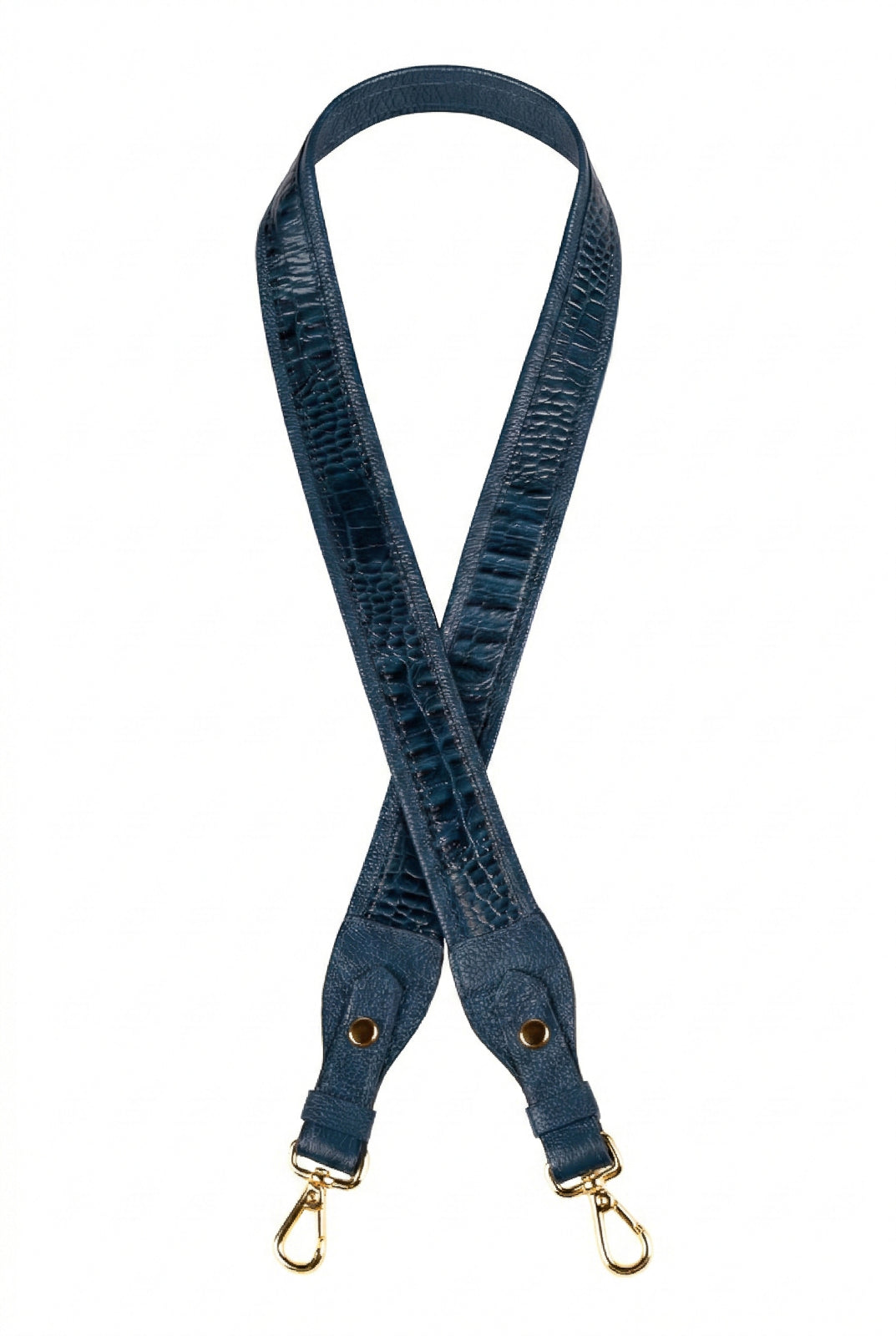Alça de ombro larga em couro croco