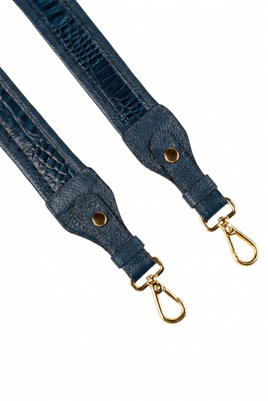 Alça de ombro larga em couro croco