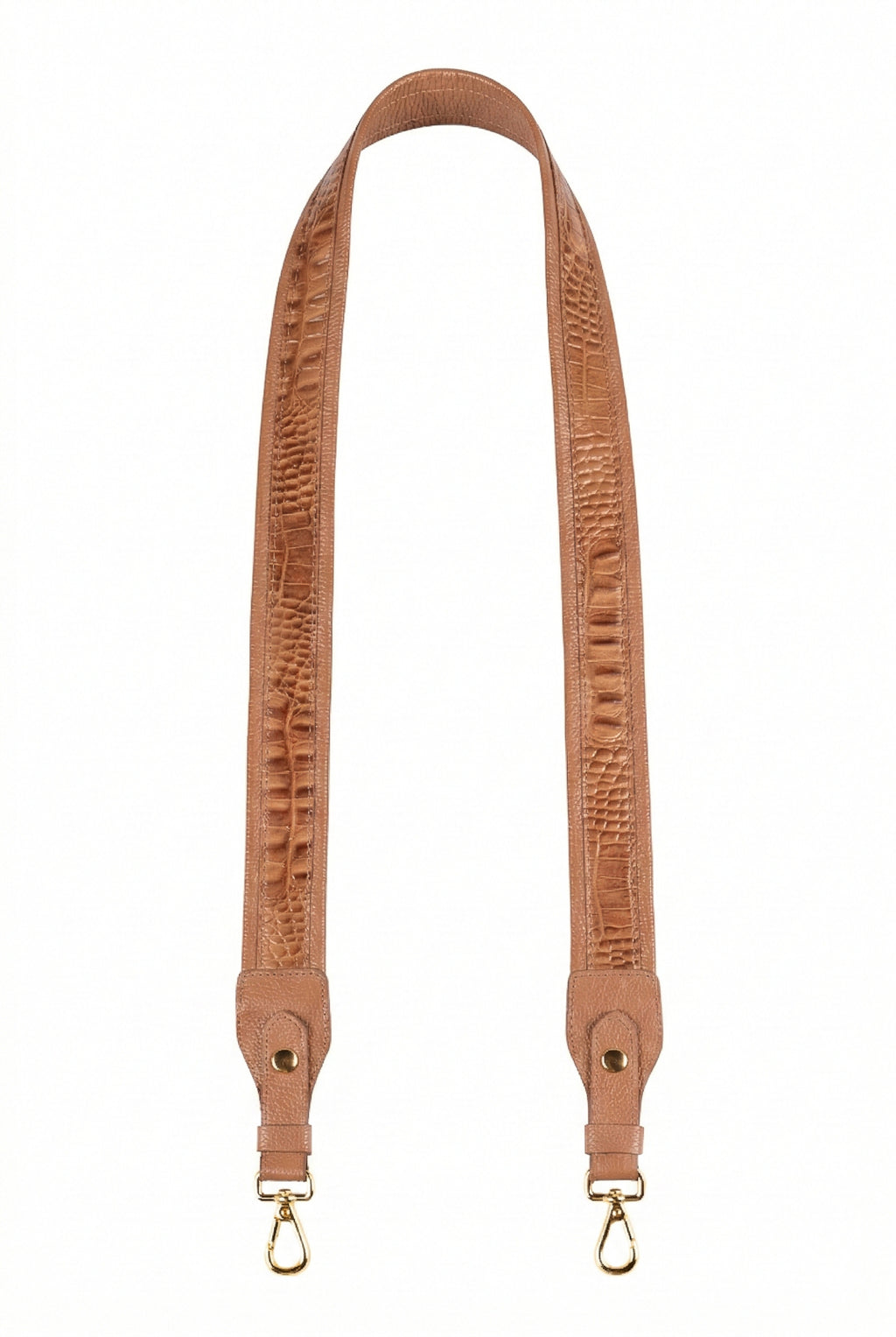 Alça de ombro larga em couro croco