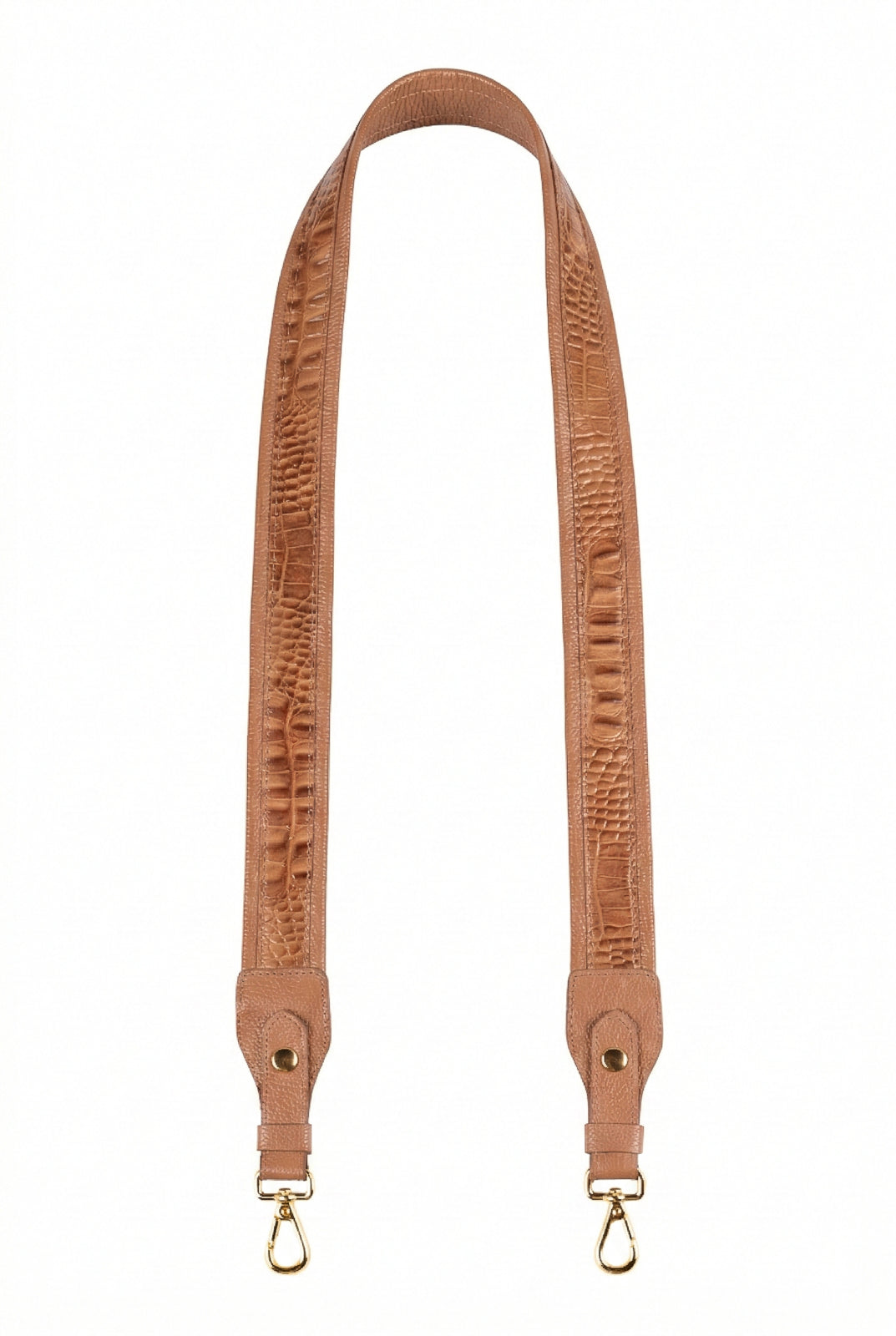 Alça de ombro larga em couro croco