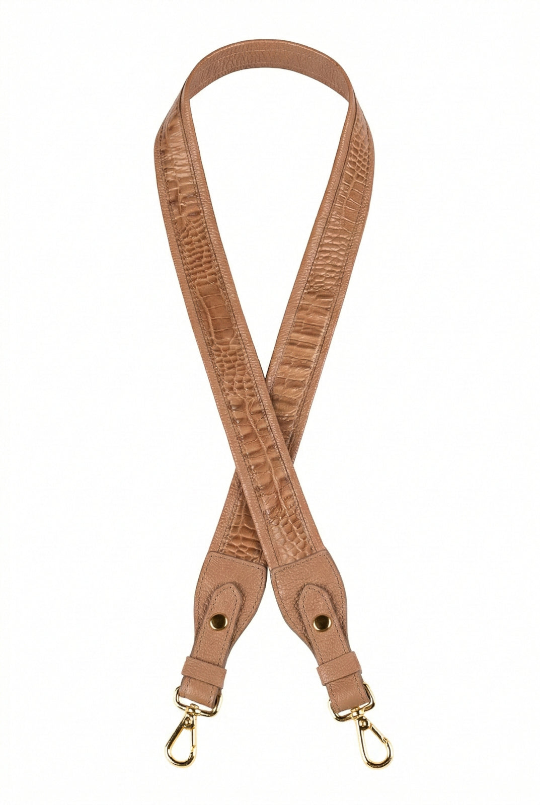Alça de ombro larga em couro croco