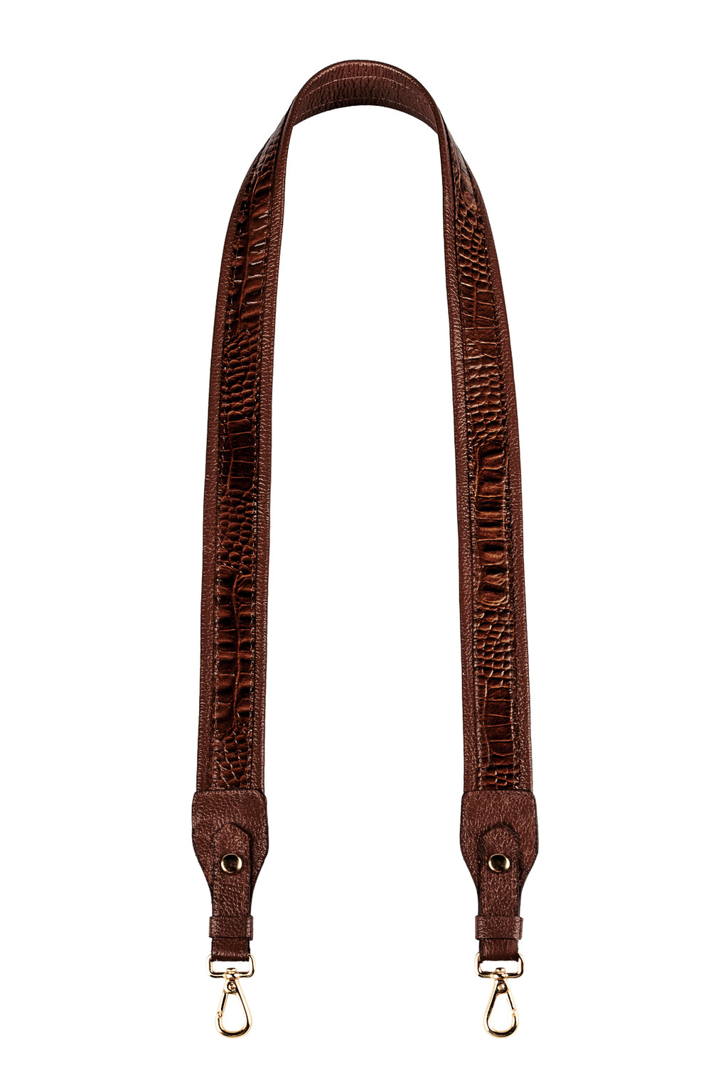Alça de ombro larga em couro croco