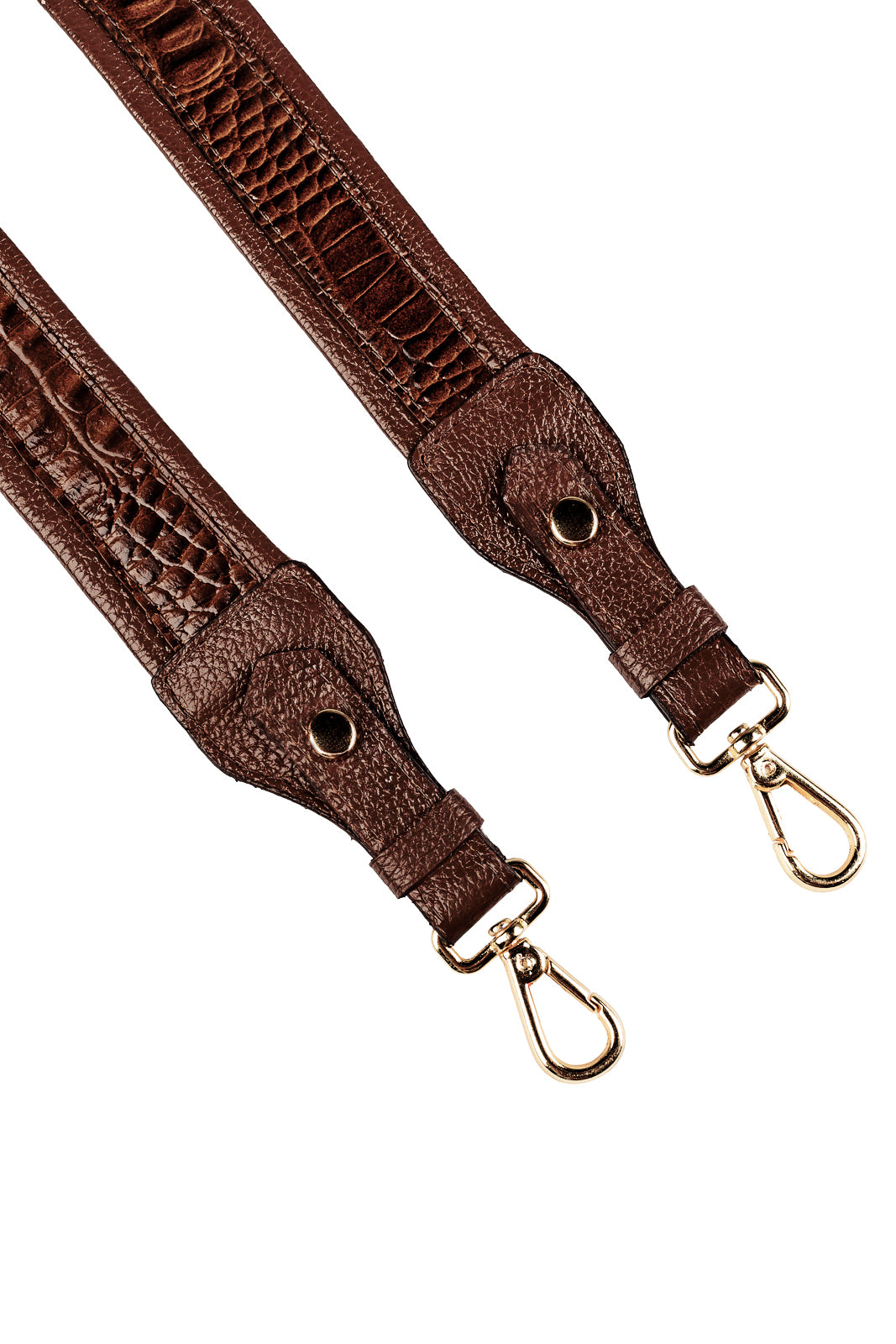 Alça de ombro larga em couro croco