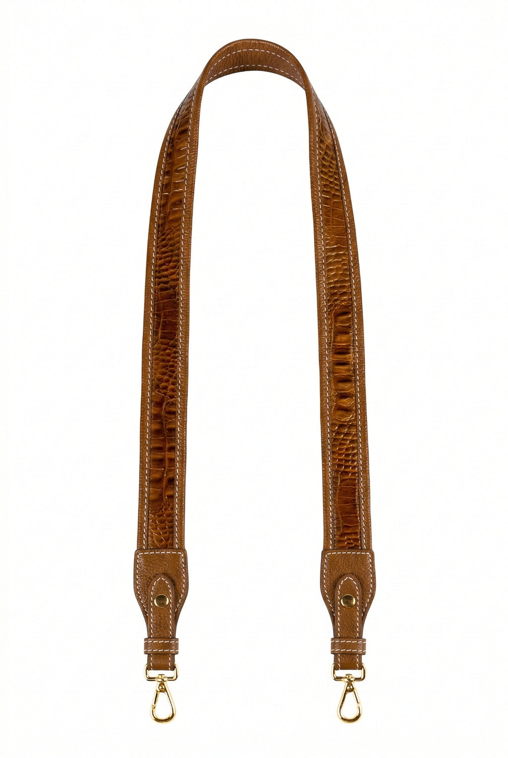 Alça de ombro larga em couro croco