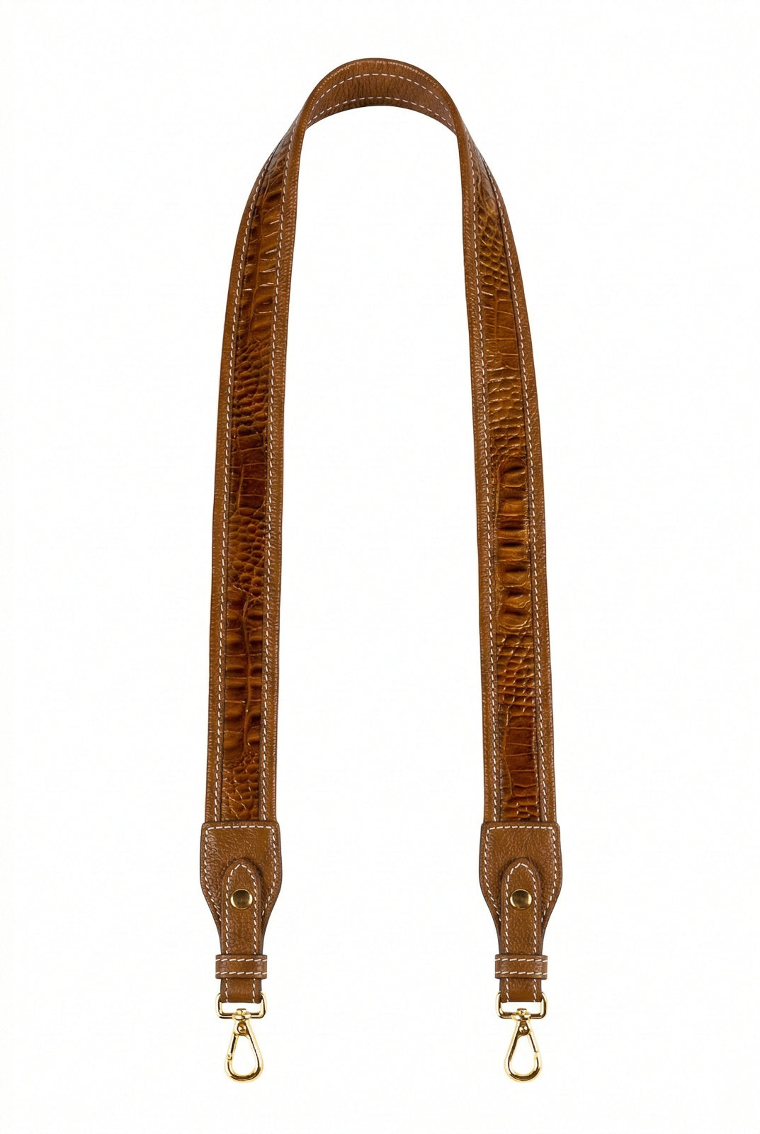 Alça de ombro larga em couro croco
