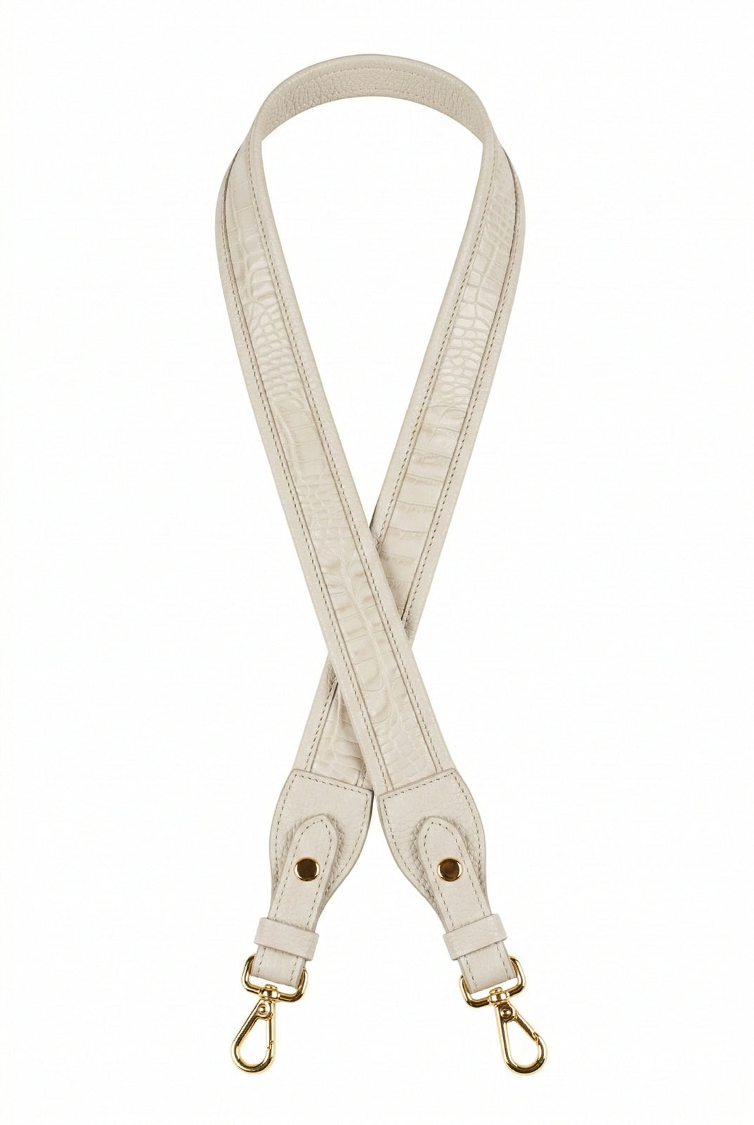 Alça de ombro larga em couro croco