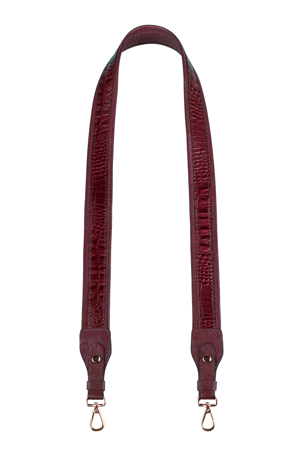 Alça de ombro larga em couro croco