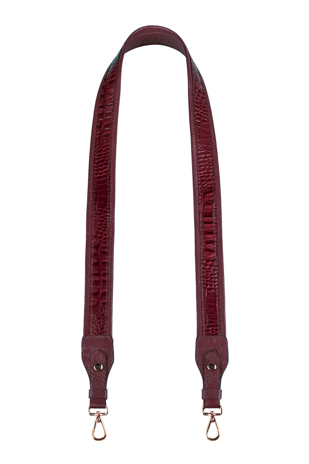 Alça de ombro larga em couro croco