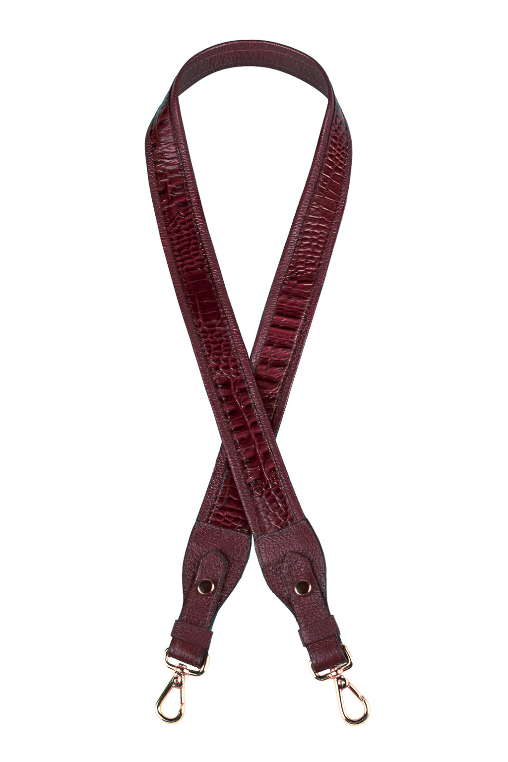 Alça de ombro larga em couro croco