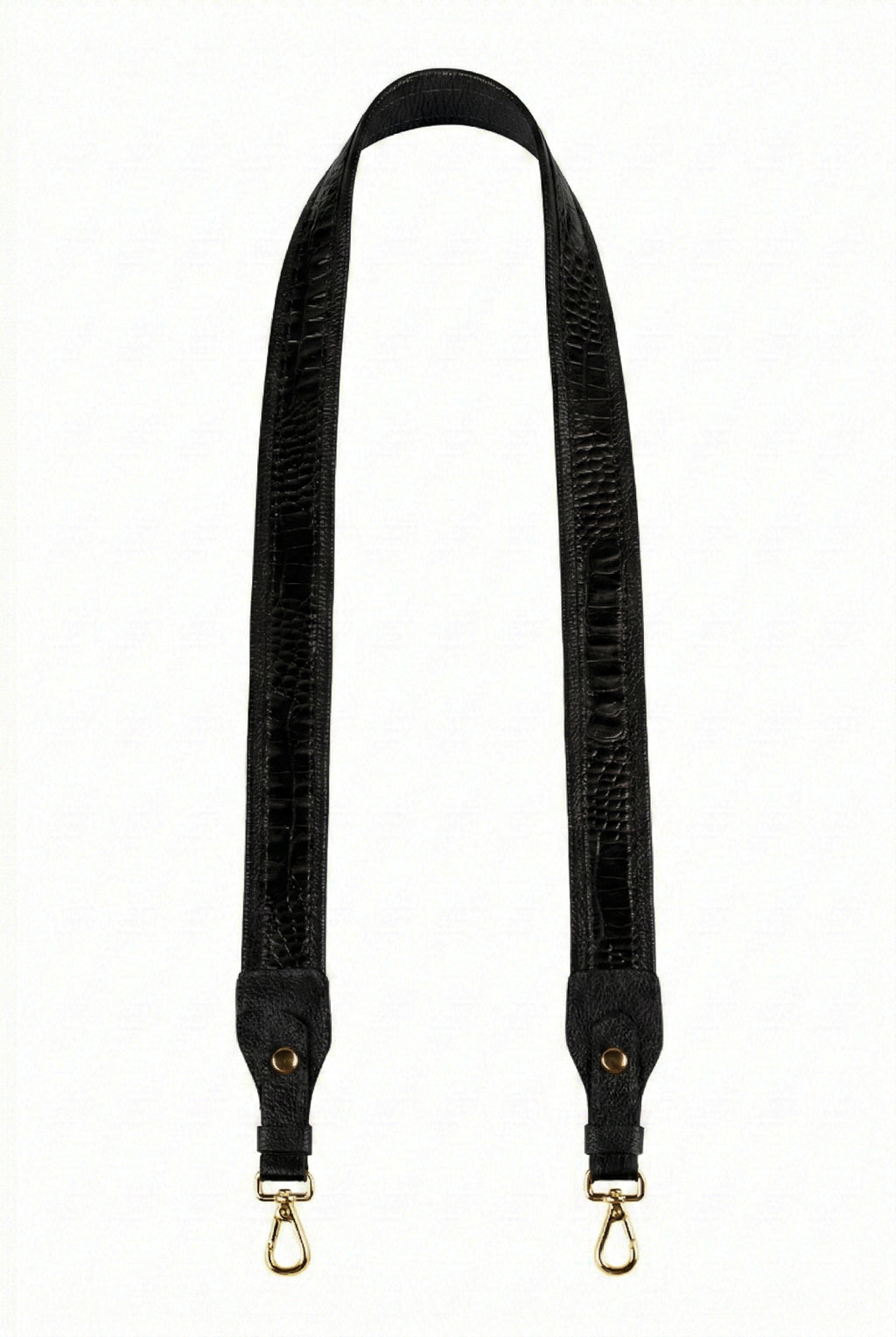 Alça de ombro larga em couro croco