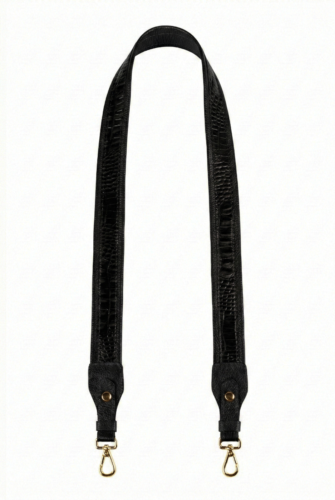 Alça de ombro larga em couro croco