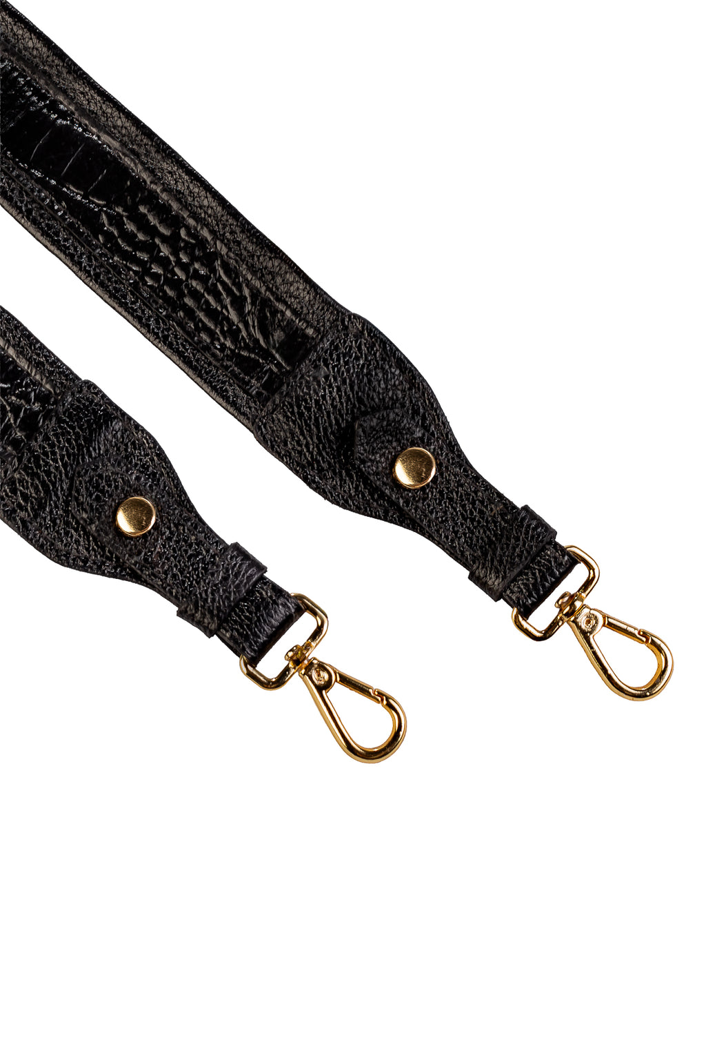 Alça de ombro larga em couro croco