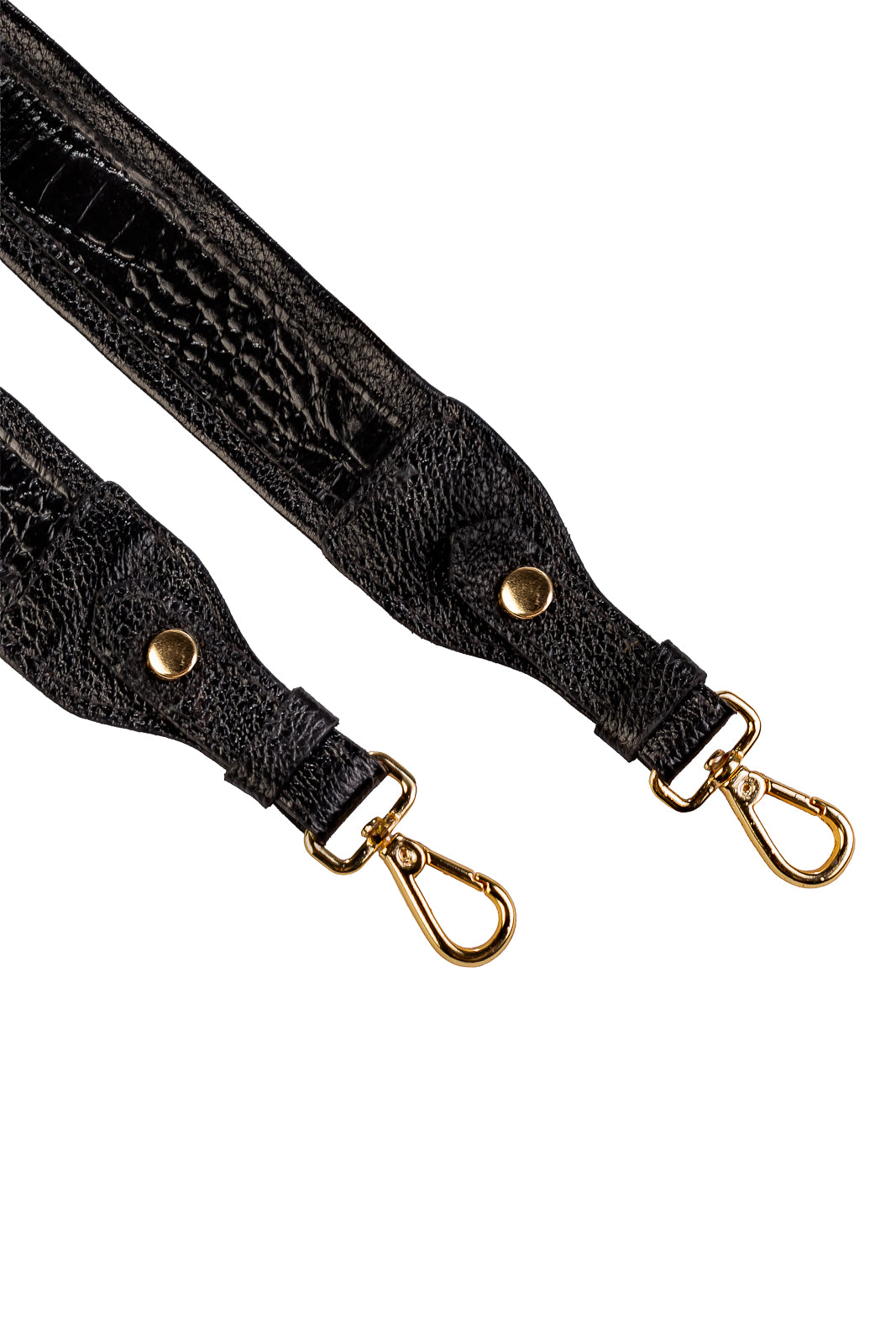 Alça de ombro larga em couro croco