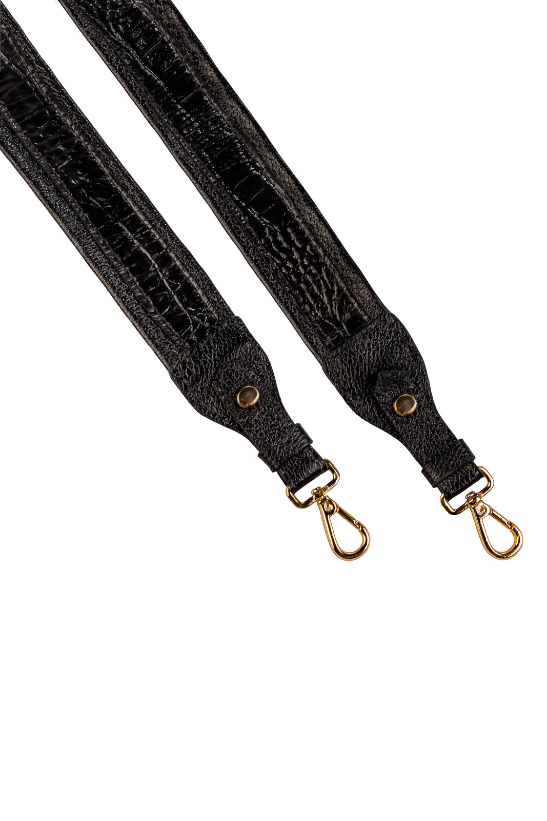 Alça de ombro larga em couro croco