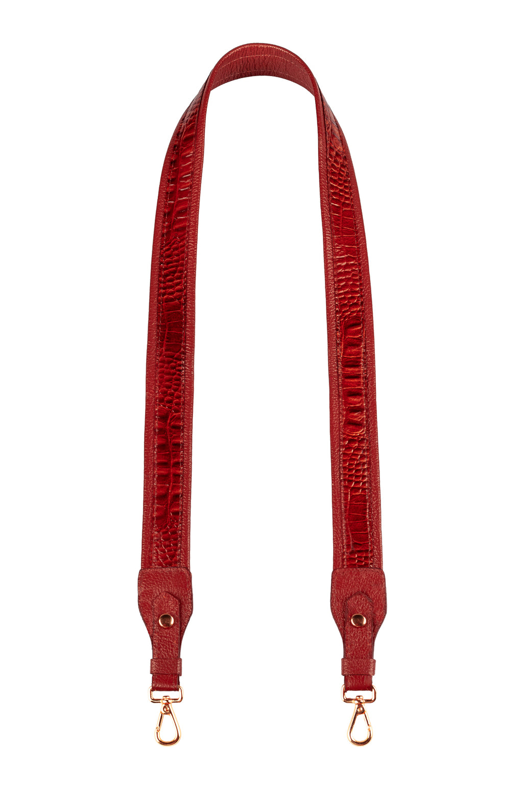 Alça de ombro larga em couro croco