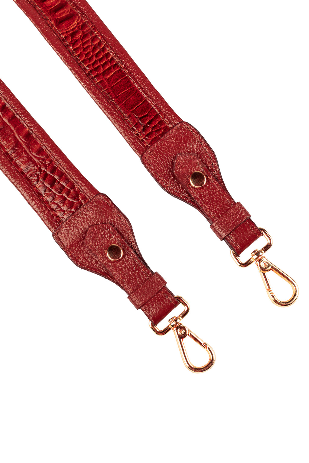 Alça de ombro larga em couro croco