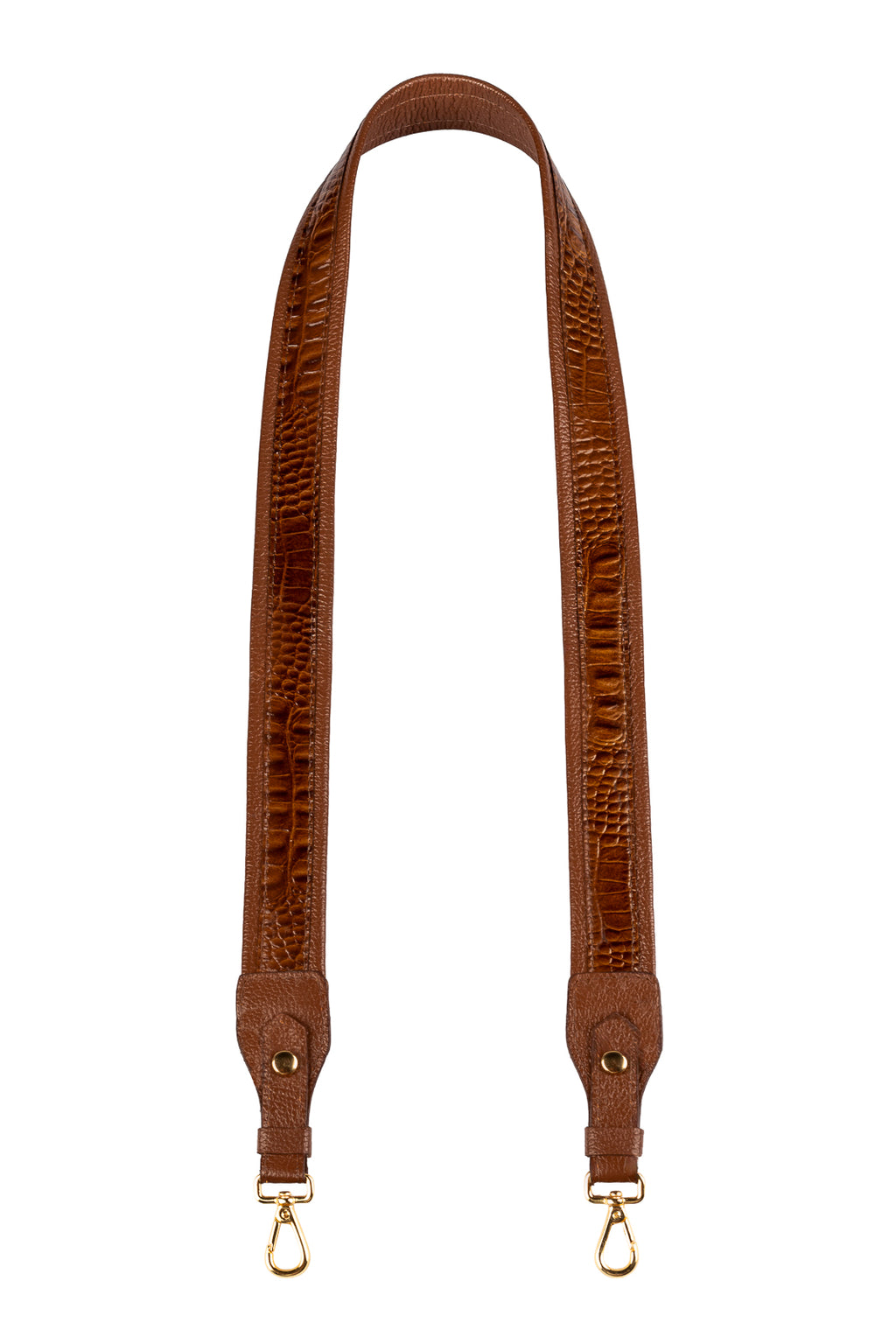 Alça de ombro larga em couro croco