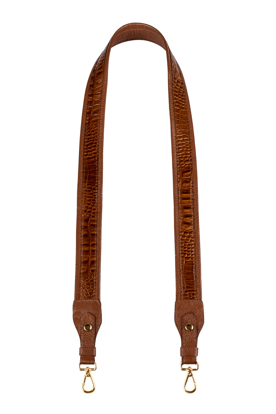 Alça de ombro larga em couro croco
