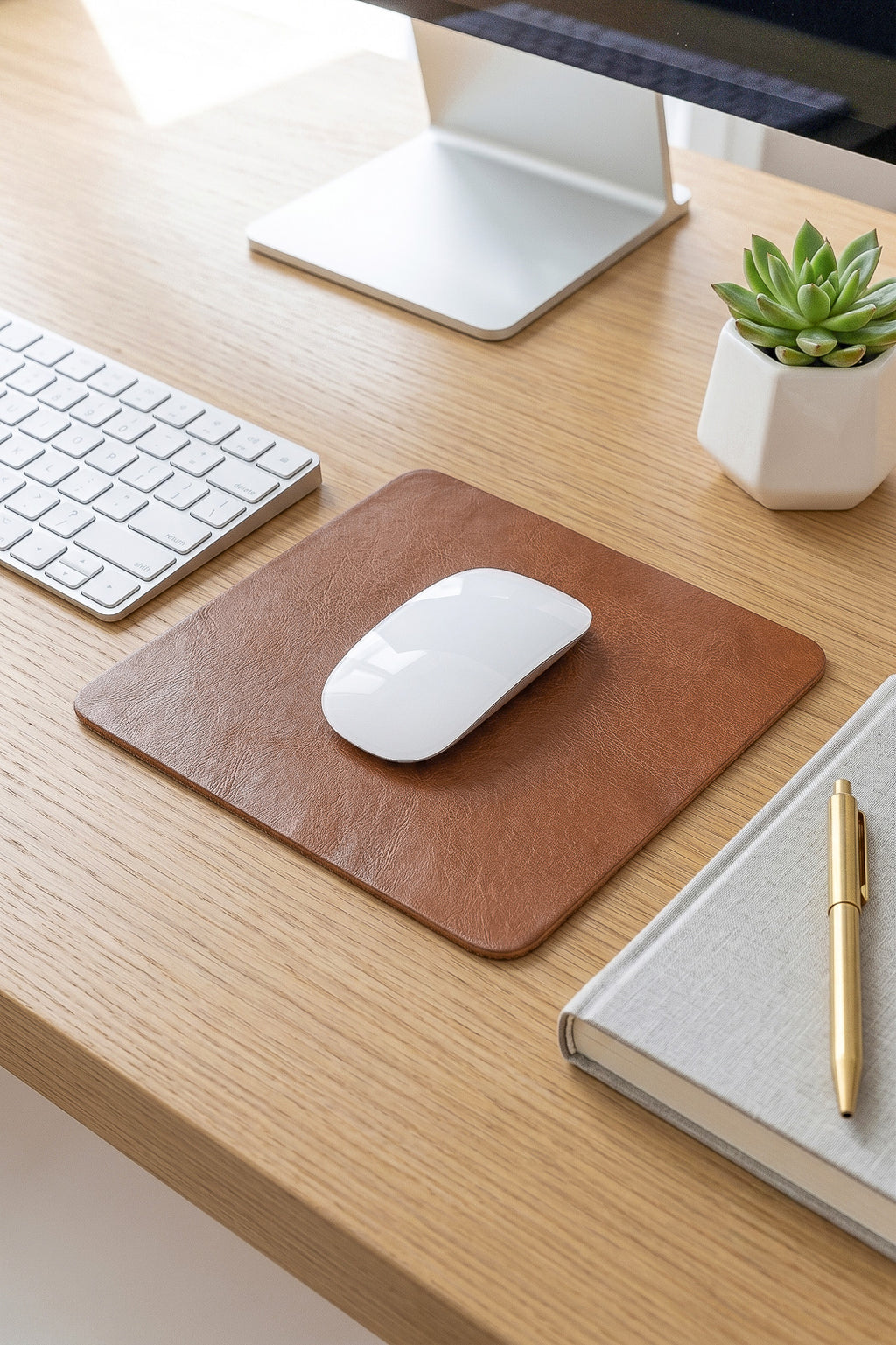 Mouse pad Médio 20x20 em couro liso Segno