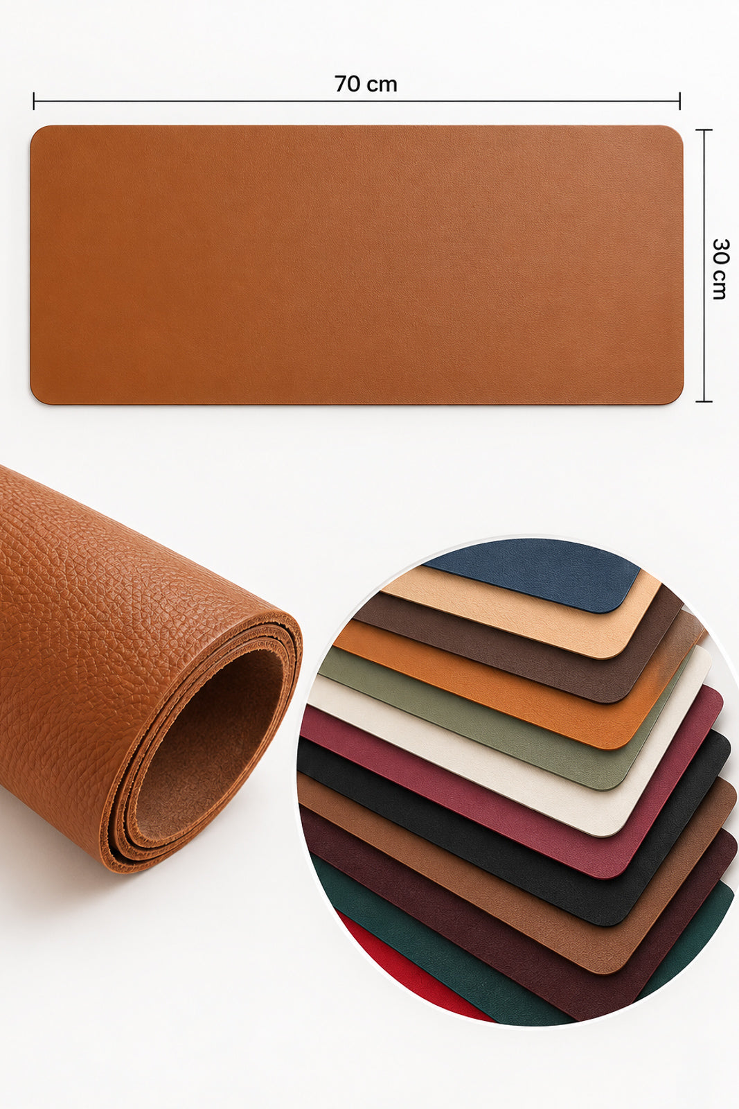 Desk Pad Médio 70x30 em couro liso Niv
