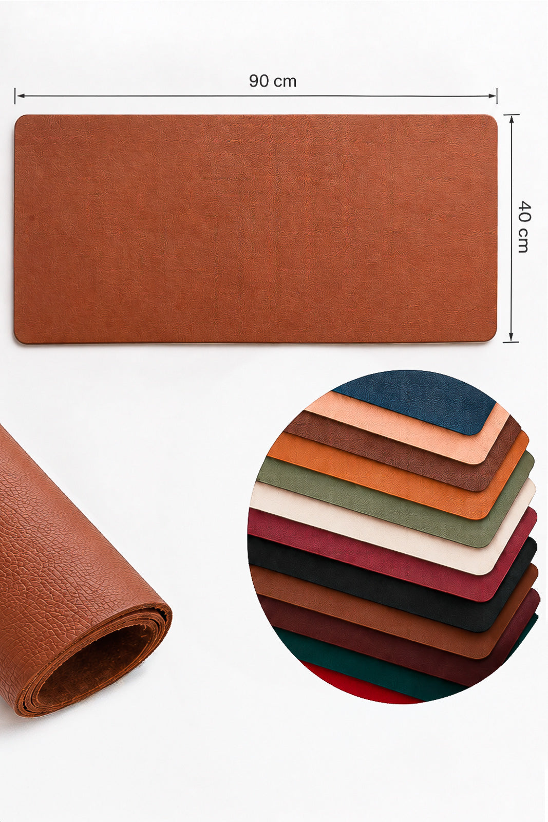 Desk Pad Grande 90x40 em couro liso Niv