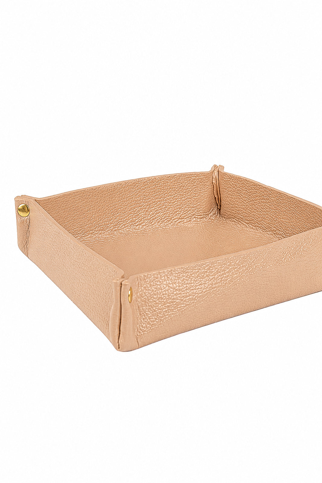 Porta objetos organizador em couro liso 16x16 Tray