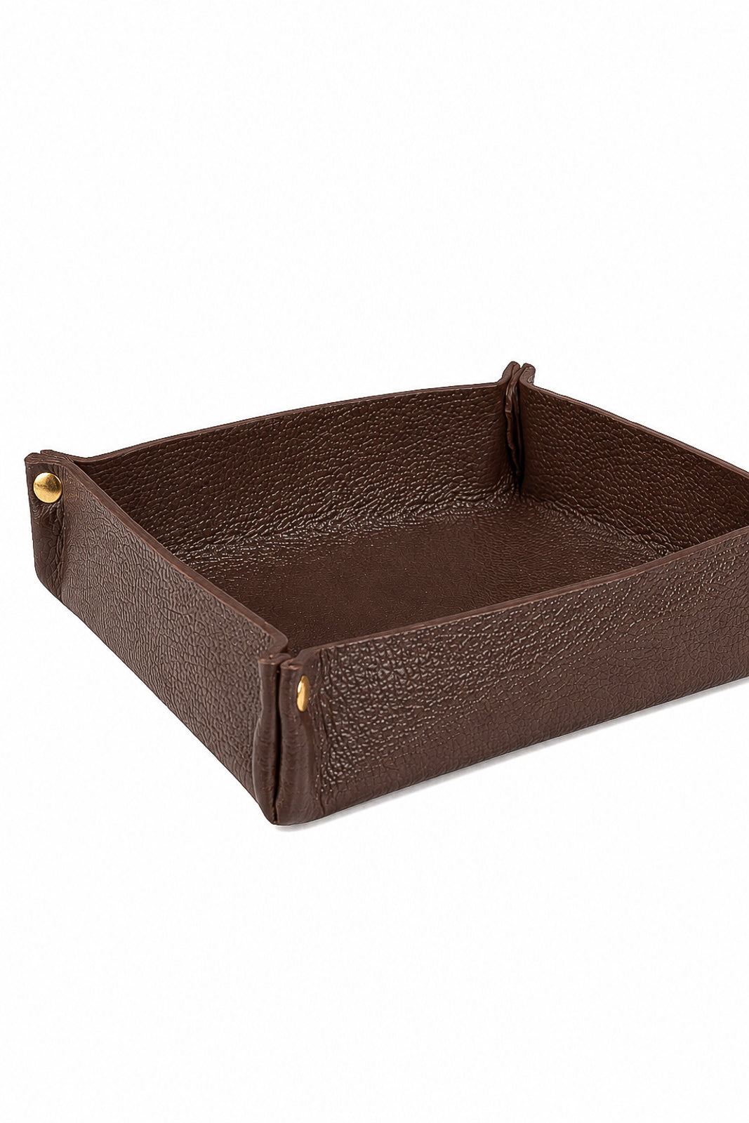 Porta objetos organizador em couro liso 16x16 Tray
