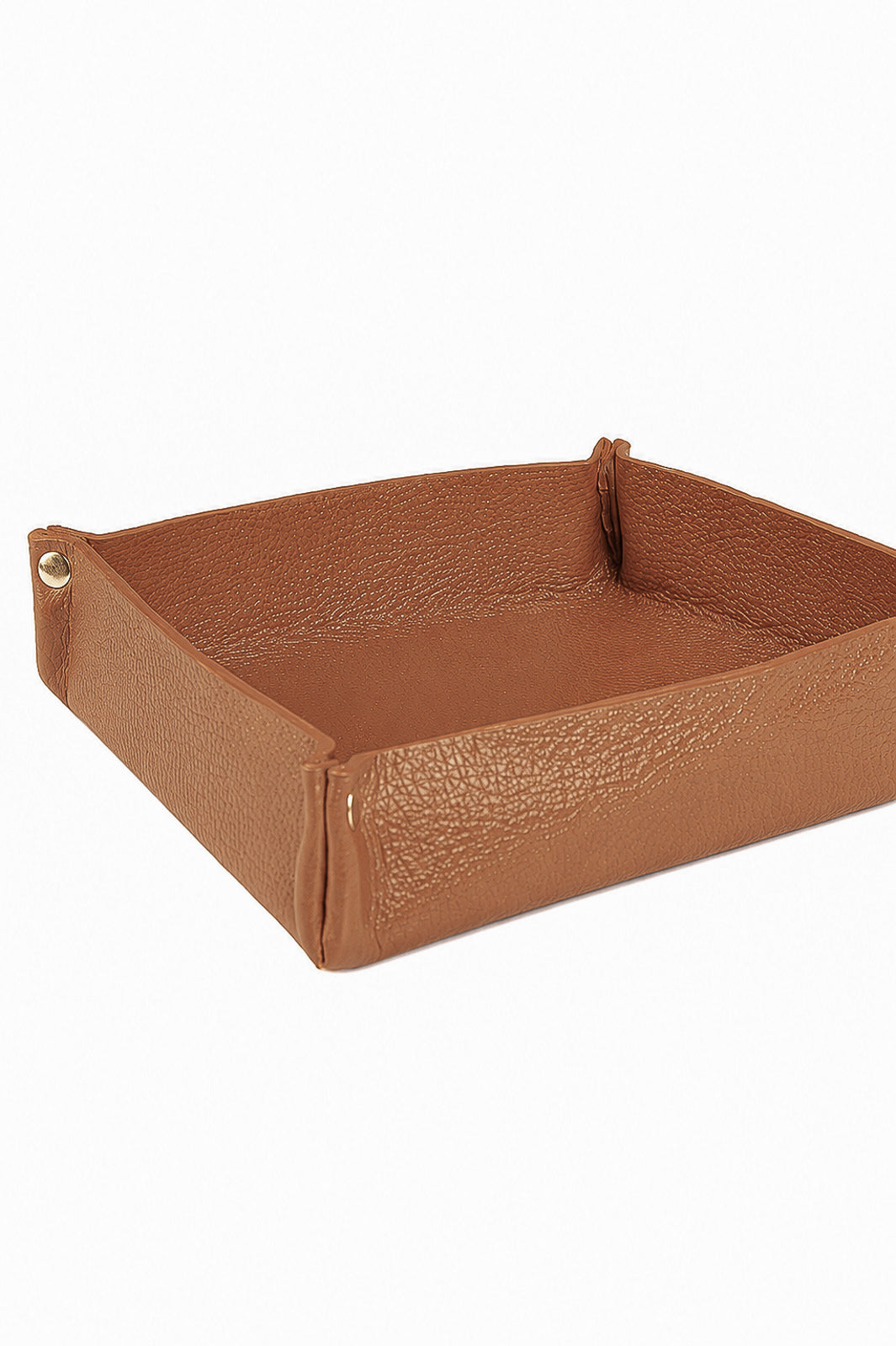 Porta objetos organizador em couro liso 16x16 Tray