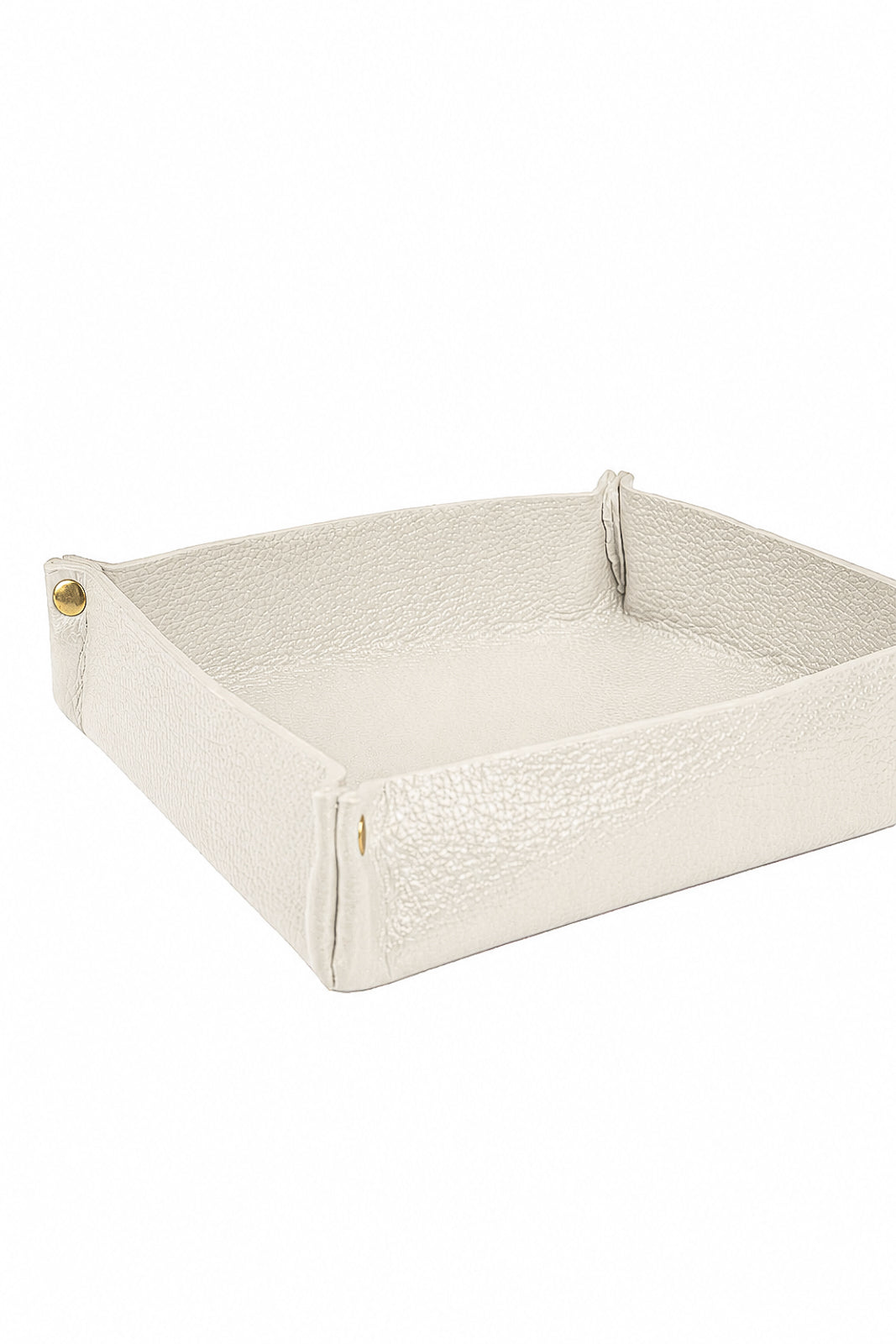 Porta objetos organizador em couro liso 16x16 Tray