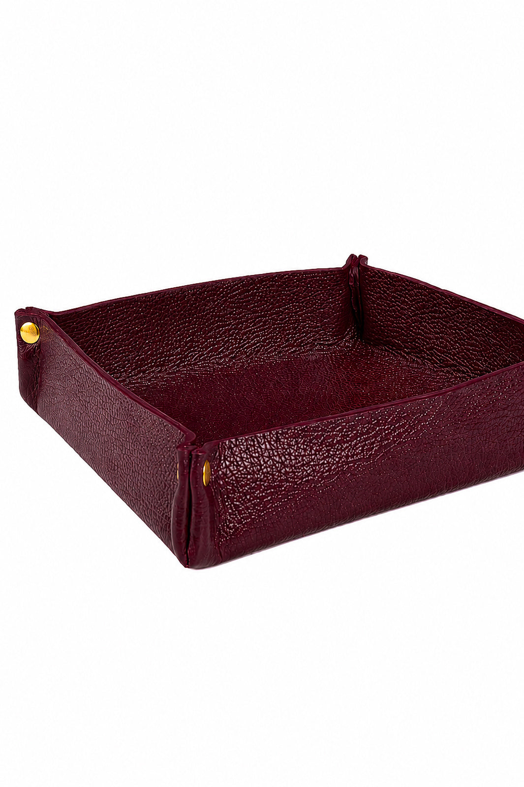 Porta objetos organizador em couro liso 16x16 Tray