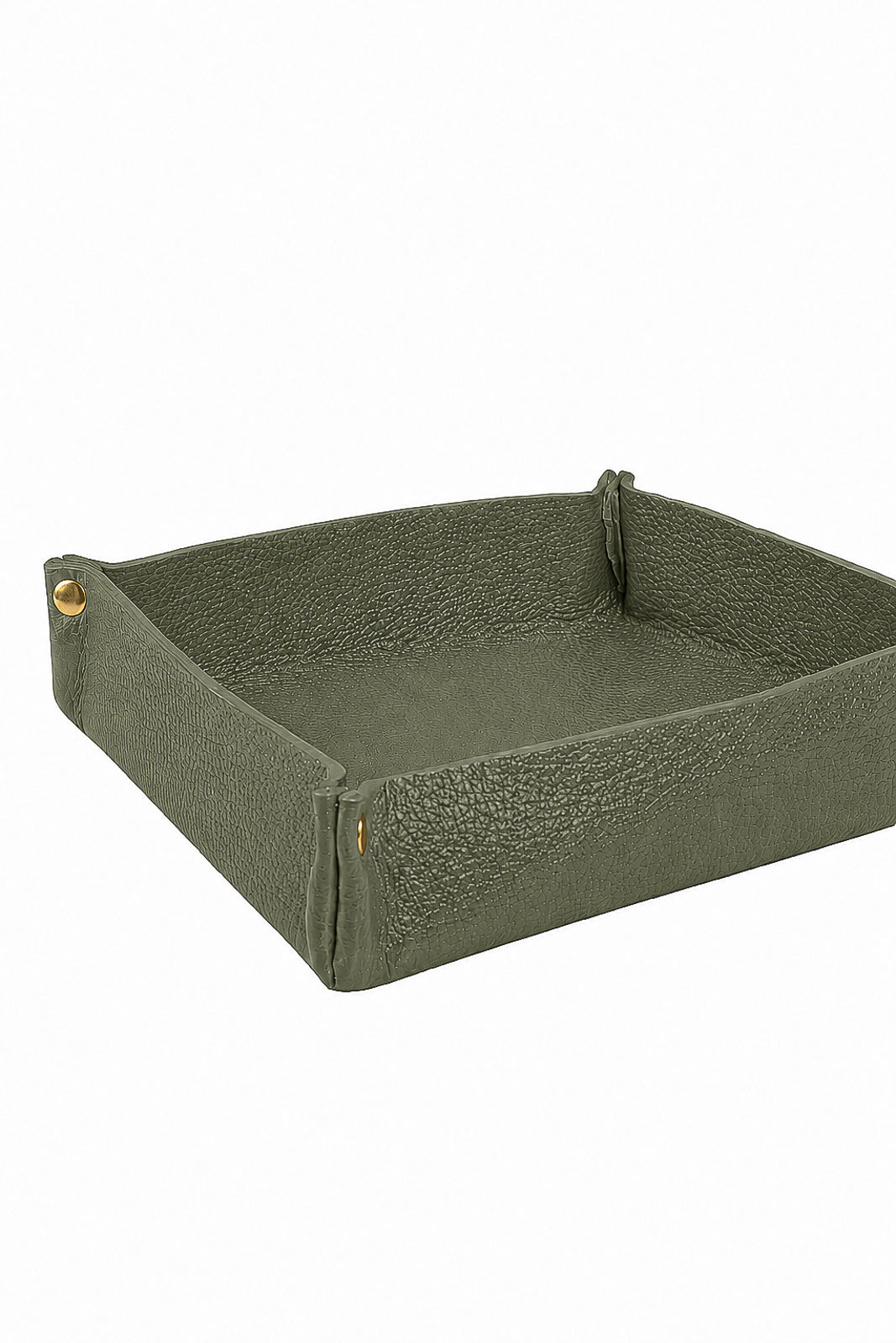 Porta objetos organizador em couro liso 16x16 Tray