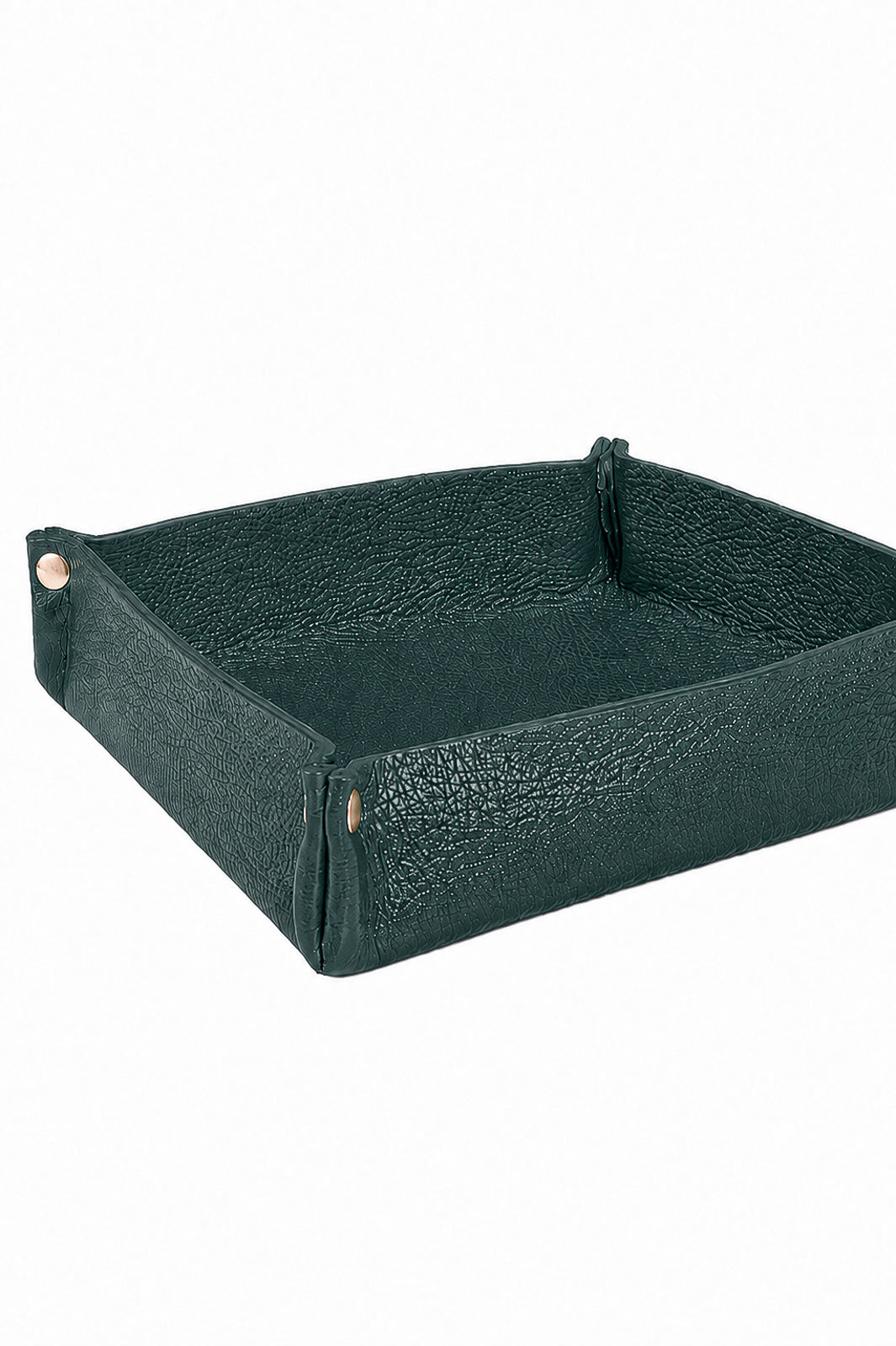 Porta objetos organizador em couro liso 16x16 Tray