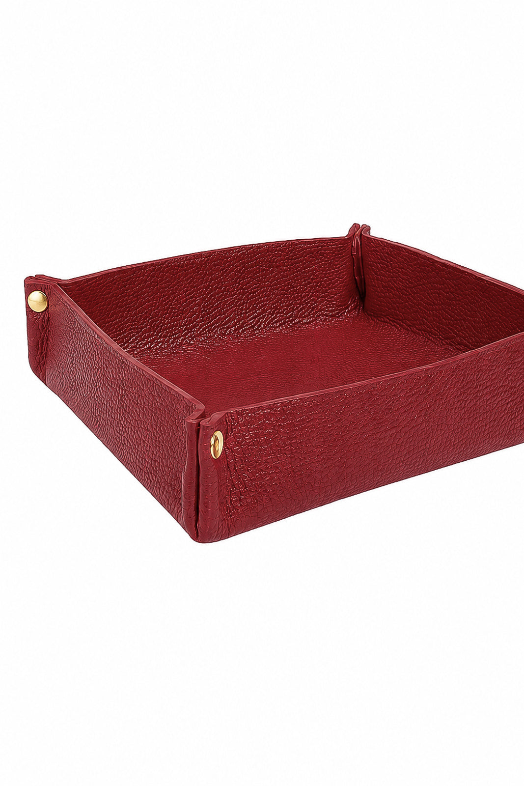 Porta objetos organizador em couro liso 16x16 Tray