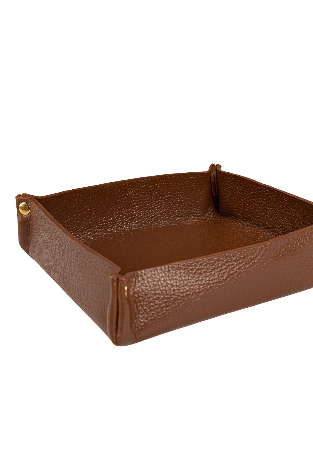 Porta objetos organizador em couro liso 16x16 Tray
