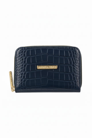 Carteira feminina de couro croco Kiara 10x13,5cm