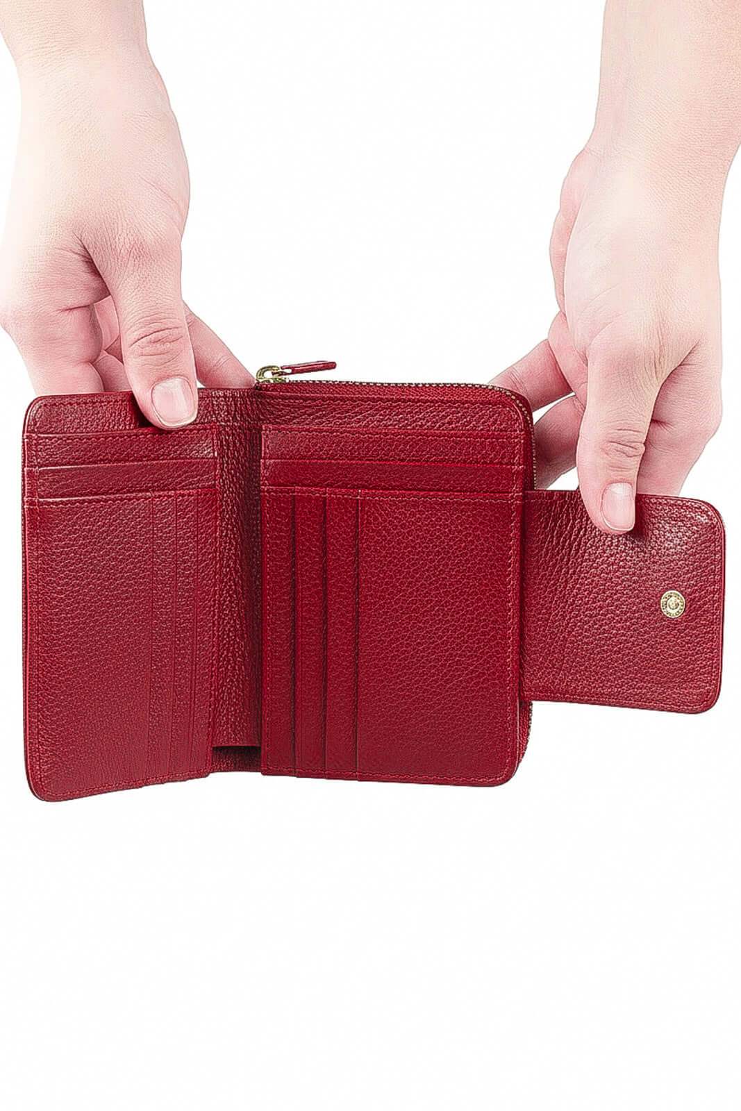 Carteira feminina de couro liso Lolla 10x13cm - Enluaze