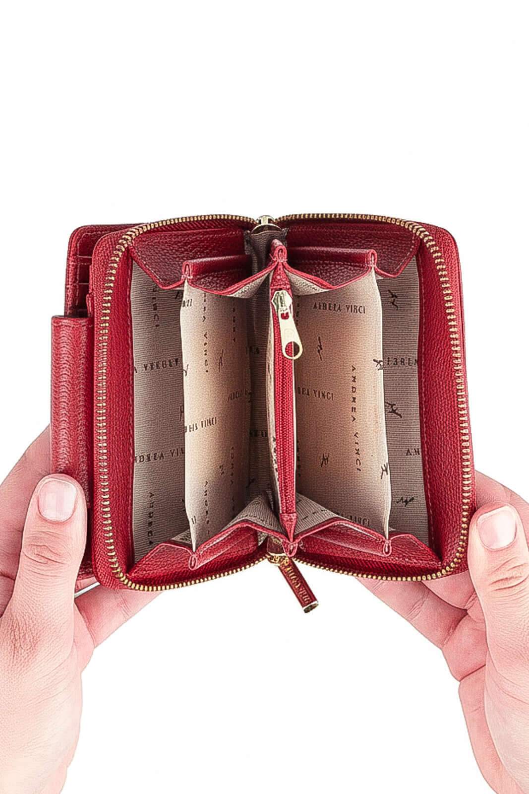 Carteira feminina de couro liso Lolla 10x13cm - Enluaze