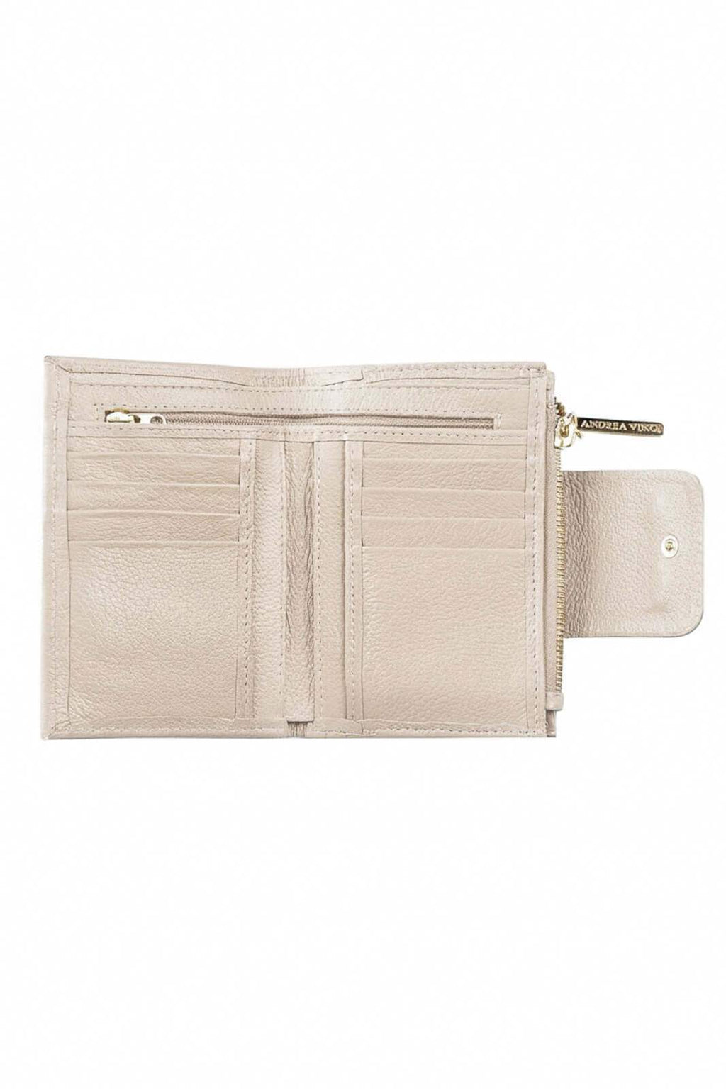 Carteira feminina de couro liso Lanna 10x15,5cm - Enluaze