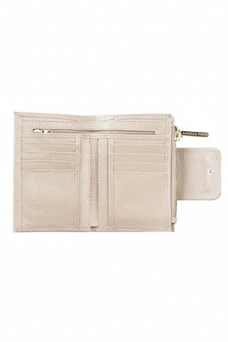 Carteira feminina de couro liso Lanna 10x15,5cm