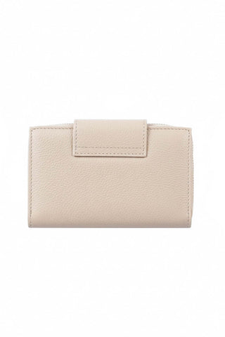 Carteira feminina de couro liso Lanna 10x15,5cm