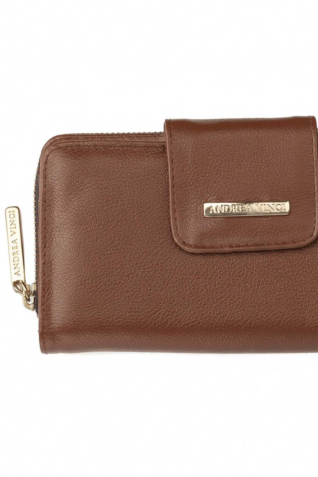 Carteira feminina de couro liso Cindy 9,5x19cm - Enluaze
