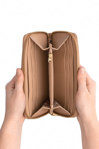 Carteira feminina de couro liso Bonny 10x19cm