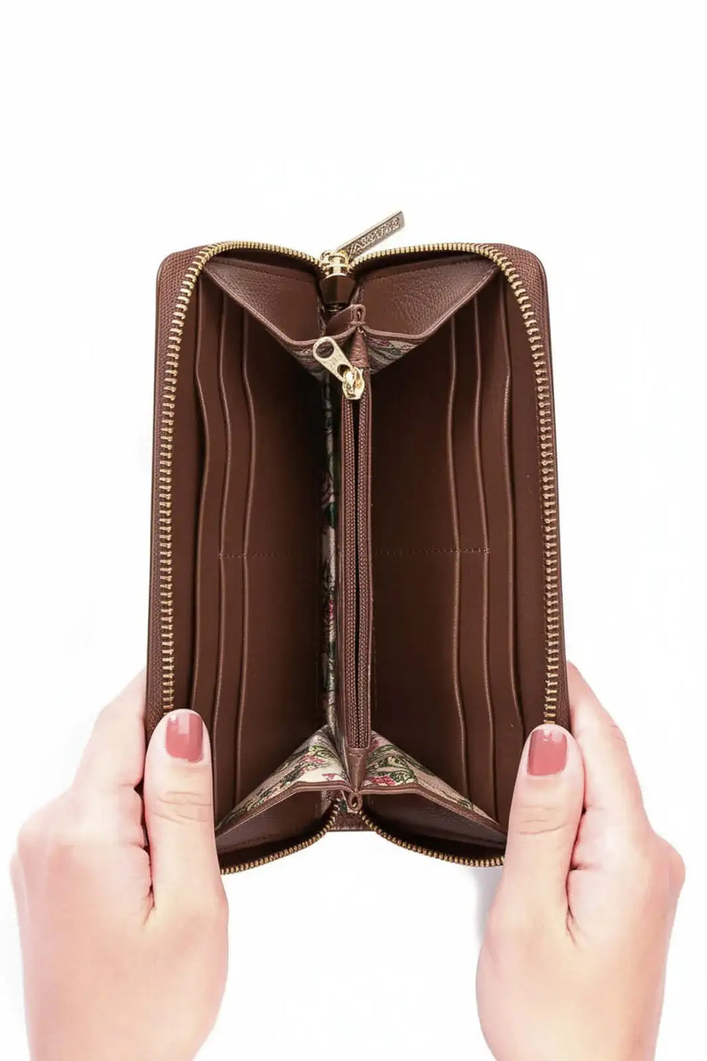 Carteira feminina de couro liso Bonny 10x19cm - Enluaze