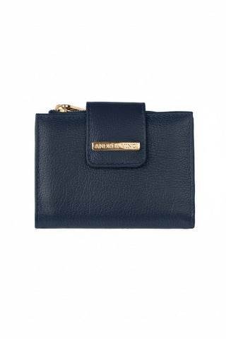 Carteira feminina de couro liso Linna 11x13cm