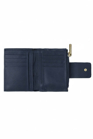 Carteira feminina de couro liso Linna 11x13cm