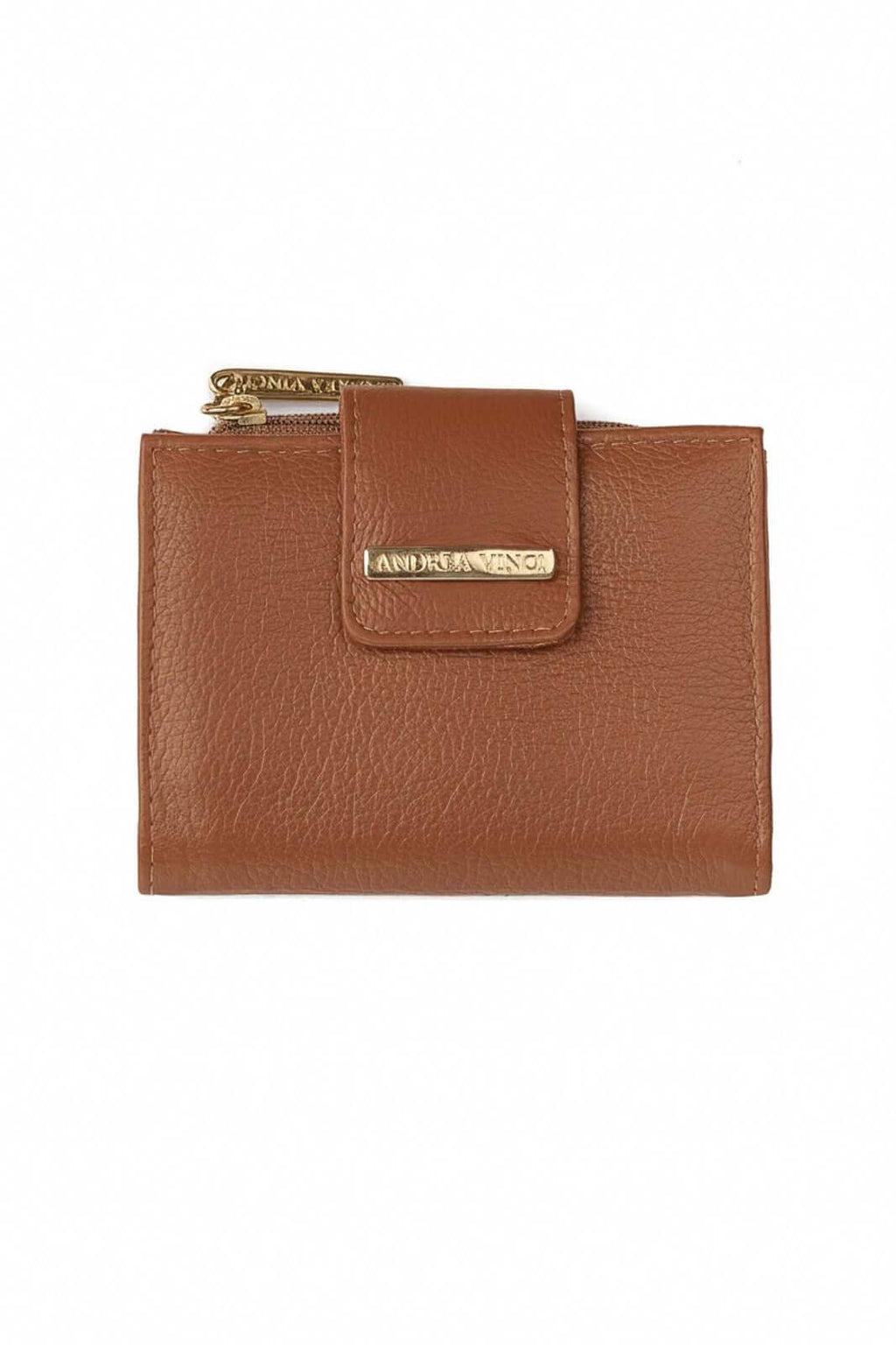 Carteira feminina de couro liso Linna 11x13cm - Enluaze